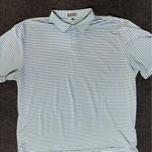 Peter Millar Green and Purple Striped Polo 3XT